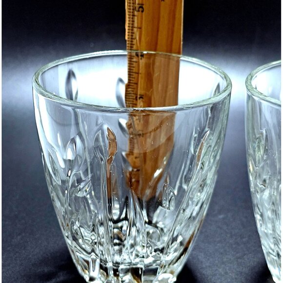 2 Cristal d'Arques Cassandra Rocks Glass 4" whiskey cut crystal plant design boh - Picture 7 of 8